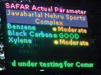 LED boards set up at five spots to display air quality index