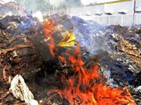 Fire engulfs Surat Municipal Corporation’s waste godown