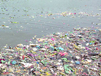 Despite barricades on ghats, Yamuna left a polluted mess after Chhath Puja