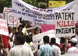 Protest over AIDS drug patent