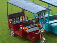 Solar-powered tuk-tuk in Britain after road trip from India
